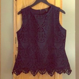 Sleeveless lace blouse